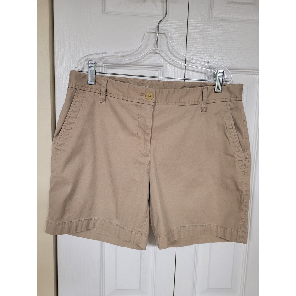 Talbots Girlfriend Chino Shorts Womens Khaki Cotton Stretch Mid Rise Size 6P